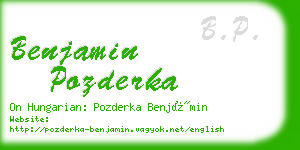 benjamin pozderka business card